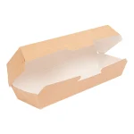 Envase cerrado para perritos calientes o hotdogs marron 23,5x9x6cm